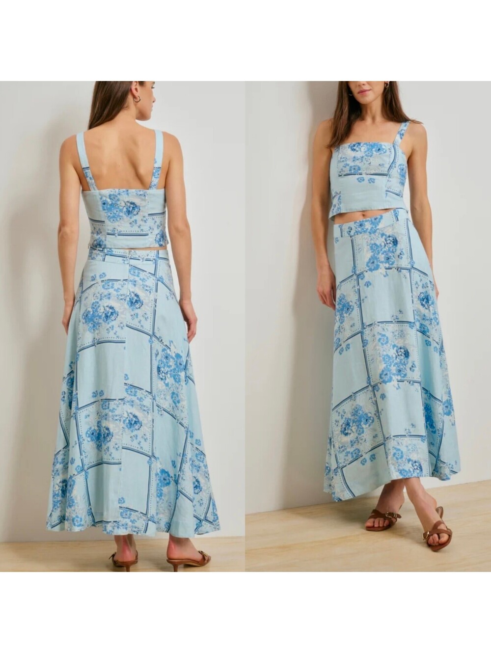 Favorite Daughter The There For You Midi Skirt & Crop Top Size 4 Cottagecore